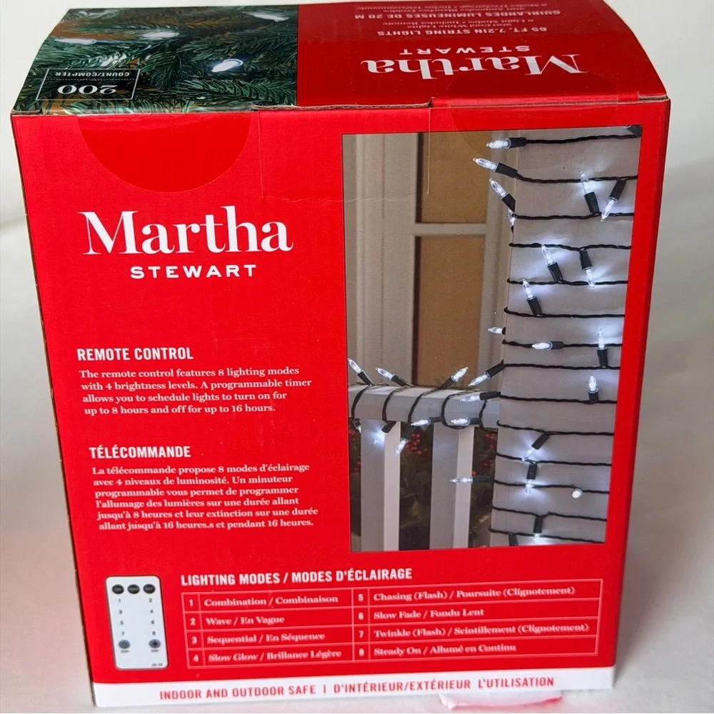 Martha Stewart 200 Cool White Holiday String Lights